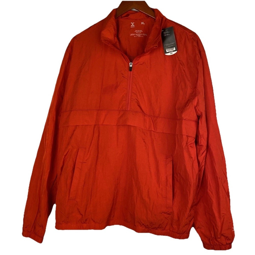 Xersion Bright Orange Lightweight Windbreaker Men's XL Quarter Zip NWT65$ Retail
